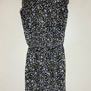 LOFT Black and White Floral Maxi Dress